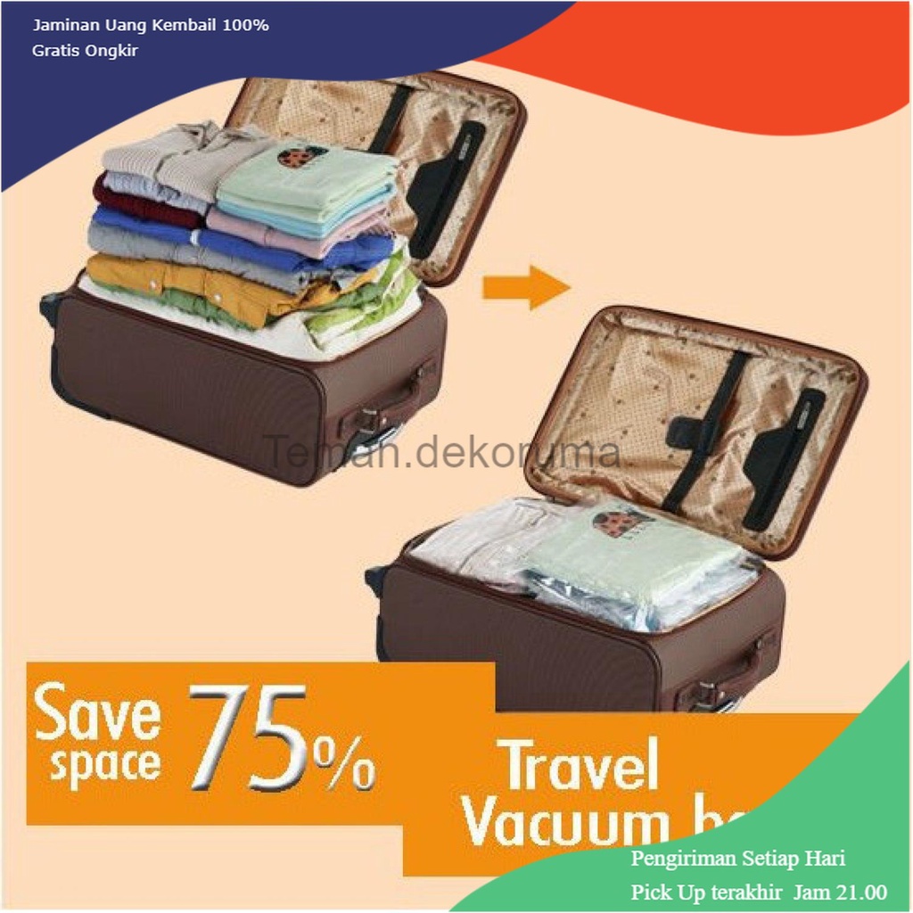 TD- TMP Tas Travel Organizer Plastik Vakum Kompresi 1 PCS - VB-70