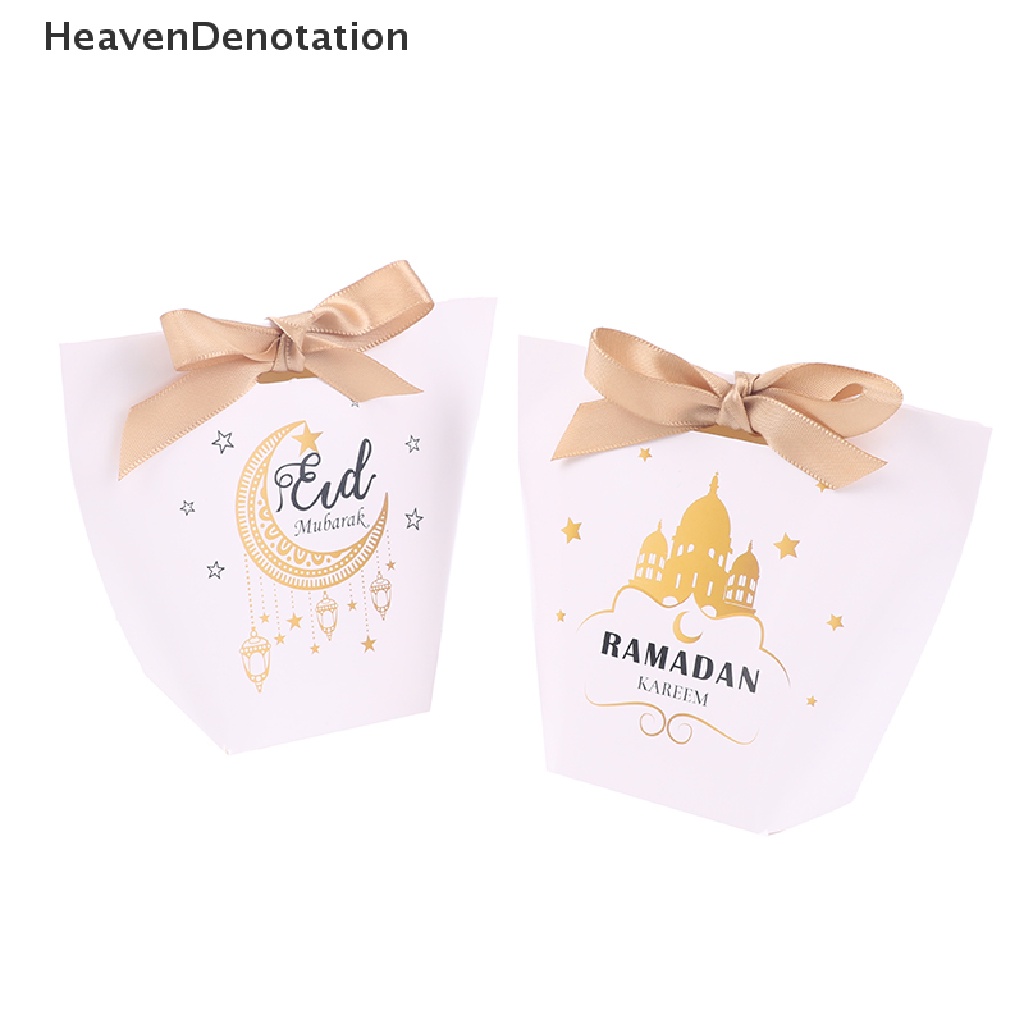 [HeavenDenotation] 10pcs Eid Mubarak Gift Box Ramadan Kareem Candy Bags Dekorasi Festival Islami HDV