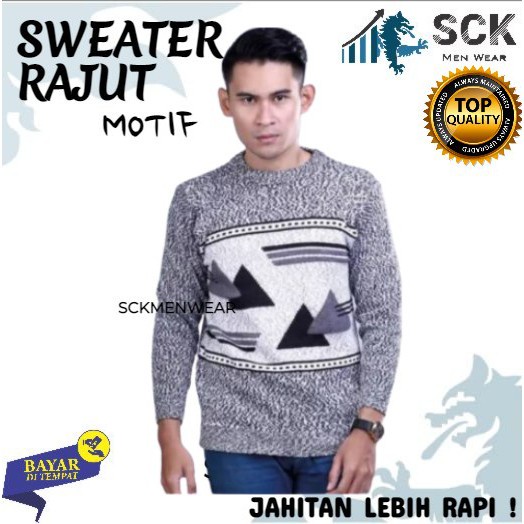 Sweater Trendy Rajut Pria Rompi Blong Krah Murah / Baju Hangat Dewasa - sckmenwear GROSIR