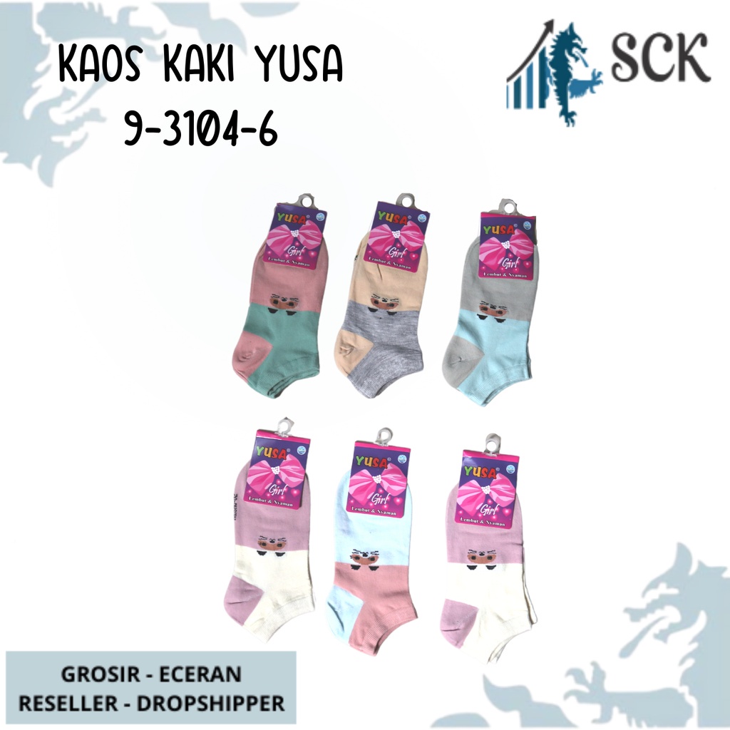 Kaos Kaki YUSA 3104-6 HALUS / Kaus Kaki Lucu Remaja &amp; Dewasa Wanita - SCK