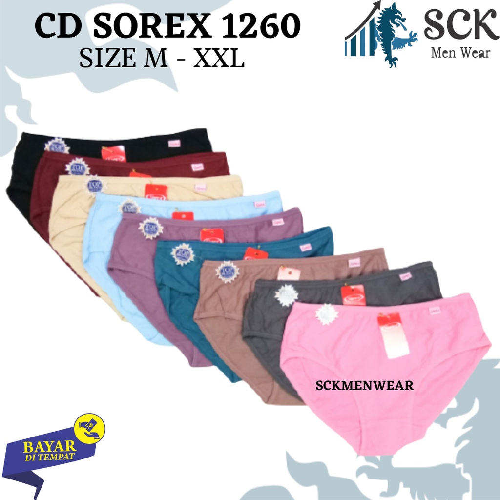 Celana Dalam Wanita SOREX 1260 MODEL MID WAIST M-XXL / CD Bahan Katun Extra Lembut / Pakaian Dalam Cewek - sckmenwear GROSIR