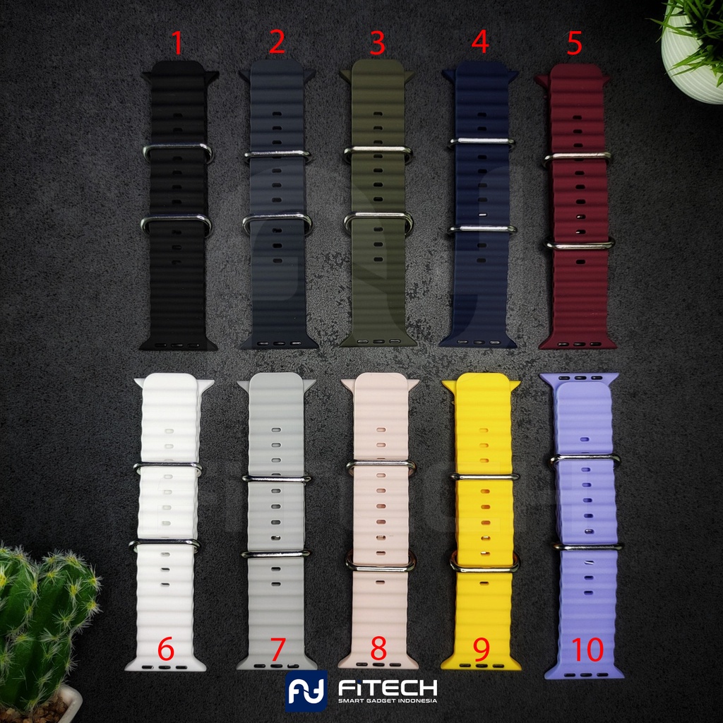 [PREMIUM] FITECH Strap SILICONE Smart Watch ULTRA bisa untuk Series 3 4 5 6  7 8 HW12 HW16 T500+PRO 
