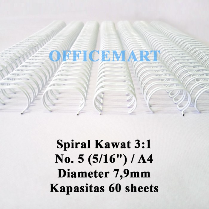 

[[JNT COD]] JBI Spiral Kawat A4 3:1 No. 5 (5/16") - Putih (Box Isi 100 Batang)