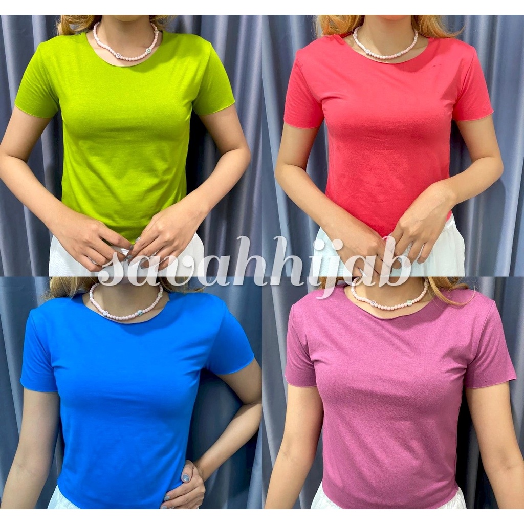 KAOS POLOS 6839/KAOS UNFINISHED/T SHIRT WANITA
