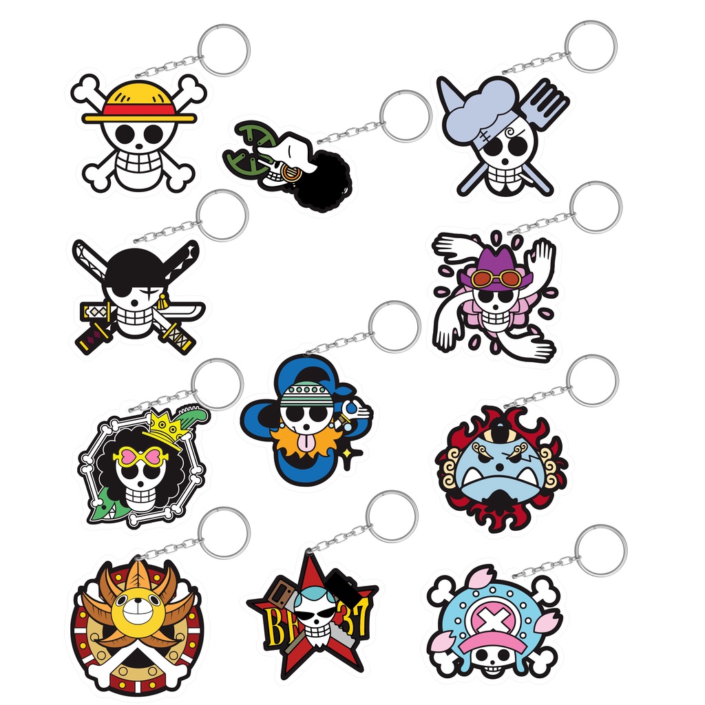 Ganci Akrilik Anime One Piece Crew Mugiwara Topi Jerami