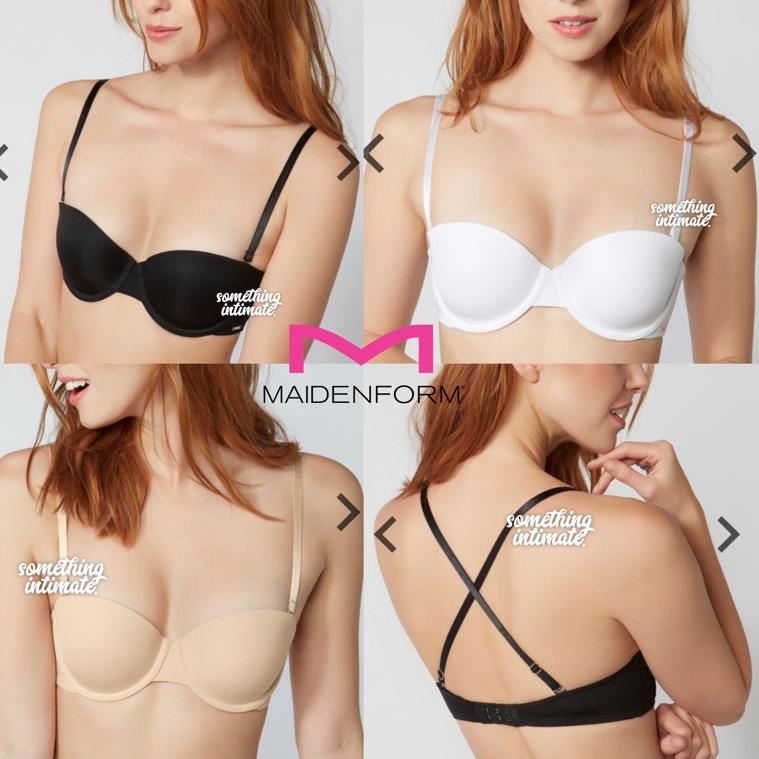 New Stock Maidenform Matte Strapless Multiway Pushup Lift Gel Bra Black Nude White Bh Kemben Import 