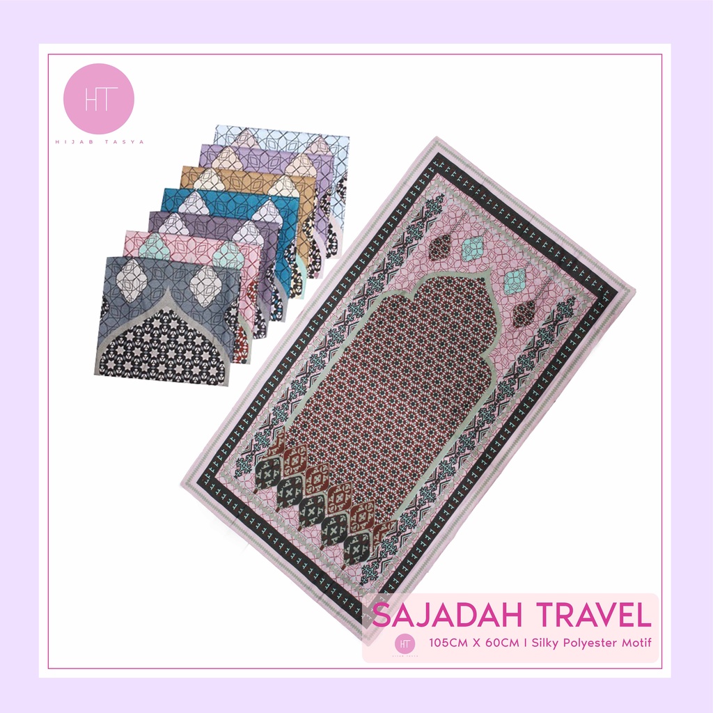 Sajadah Travel / Sajadah Traveling / Sajadah Motif Jumbo Free Pouch