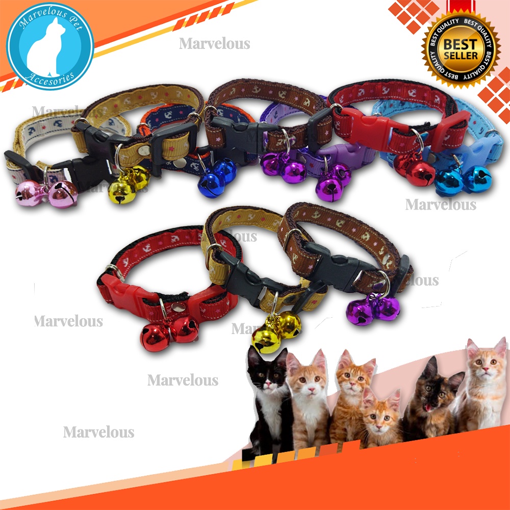 Kalung Kucing Lonceng Besar Ukuran 12 mm Motif Jangkar ( lonceng isi 2 pcs )