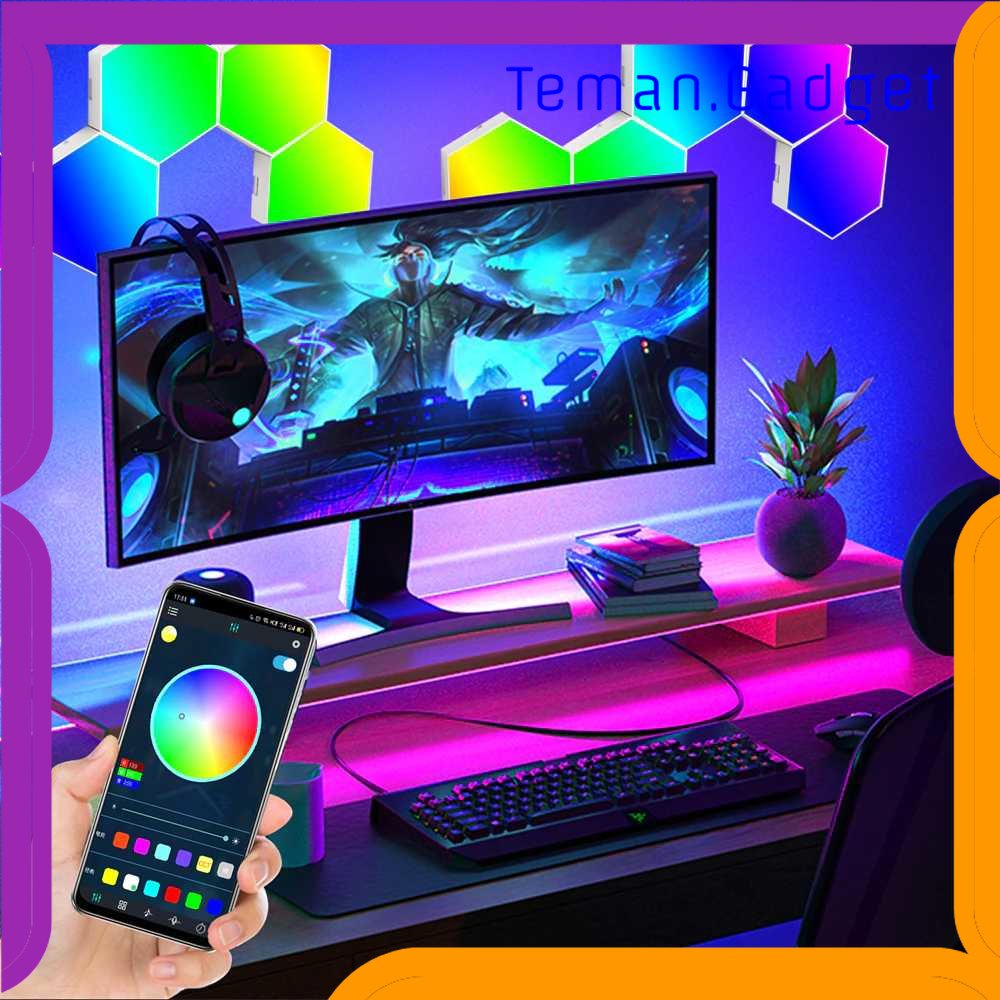 TG-LMP Yabstrip Lampu Hias Hexagonal LED RGB Smart App Control 6 PCS - HD003