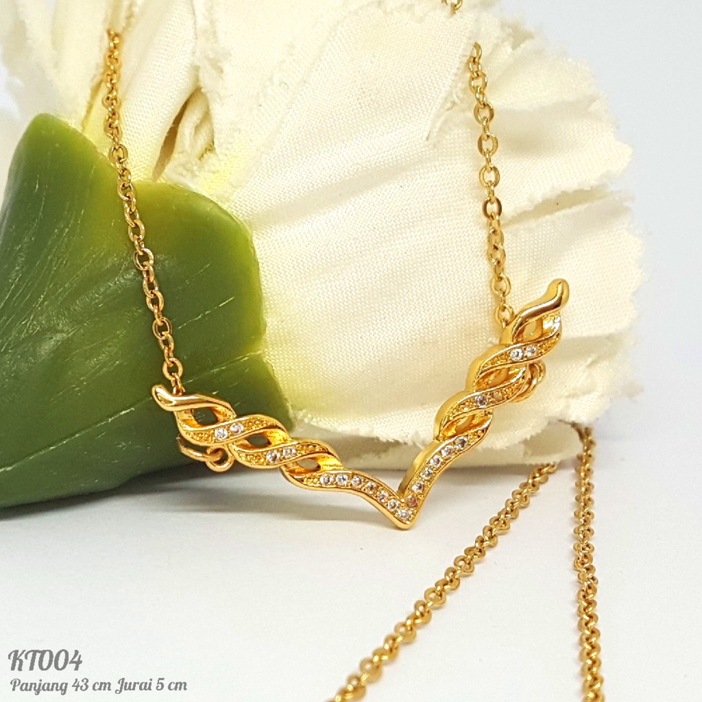 PGX Kalung Titanium Wanita Anti Karat Aksesoris Fashion Perhiasan Premium - KT004