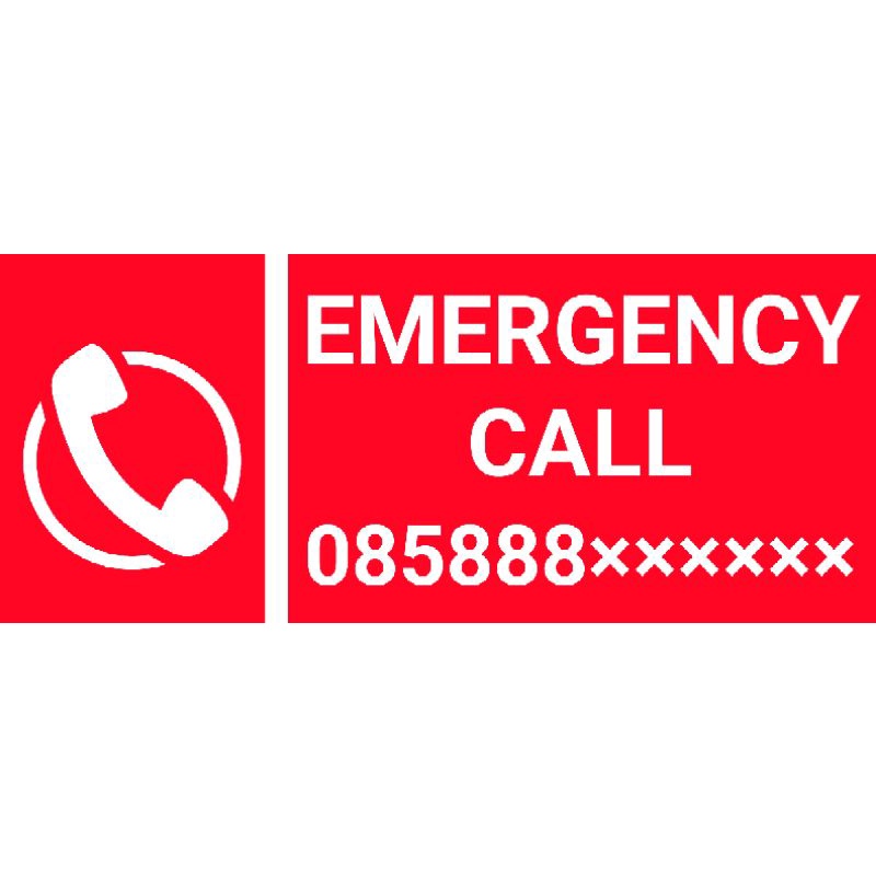 

Stiker emergency call stiker custom stiker emergency custom