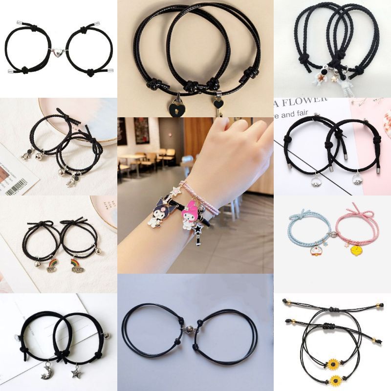 2 pcs Gelang Magnet/Sepasang Gelang Couple Magnet ||Gelang Tali Couple Magnet Attract