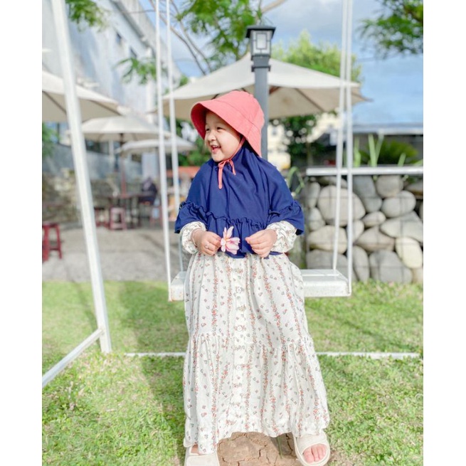 Gamis Ayna set jilbab | gamis anak perempuan 3-7th