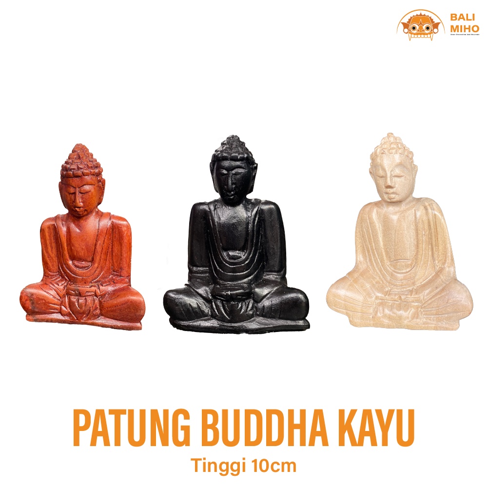 Patung Buddha Kayu 10 cm - Patung Buda - Patung Budha - Pajangan Patung Kayu - Dekorasi Patung Budha
