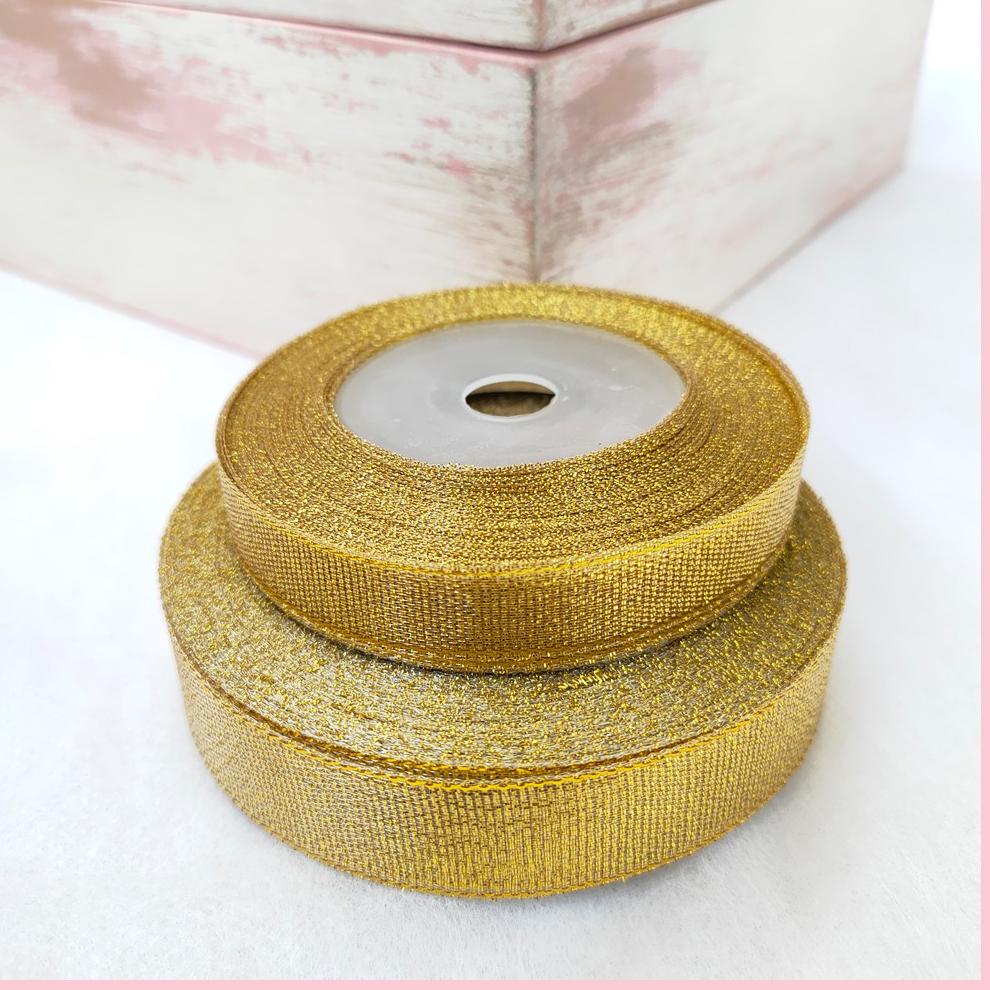 

G81 [Ready Stock] Pita Gold emas gliter lebar 2-3cm varian hiasan hantaran hampers souvenir unik BARU SPESIAL ヌ