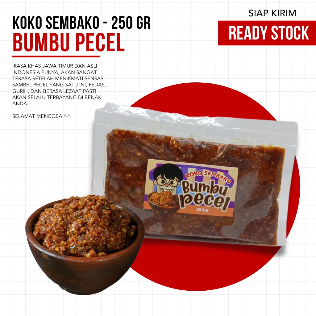 Bumbu Pecel Khas Jawa Timur - 250 &amp; 500 gr Koko Sembako