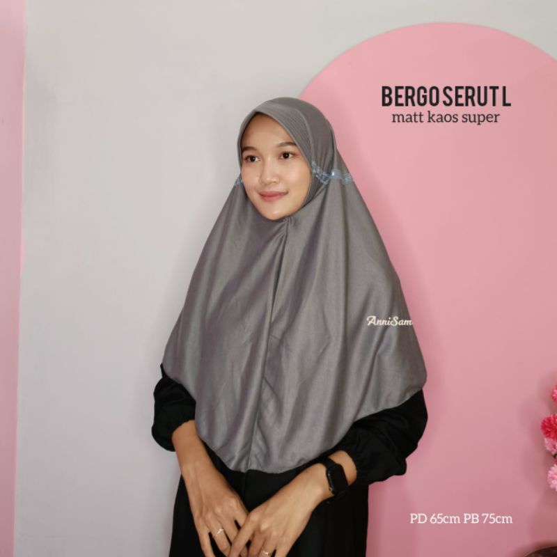 Rabbani KW serut ukuran L/jilbab kaos/jilbab sekolah