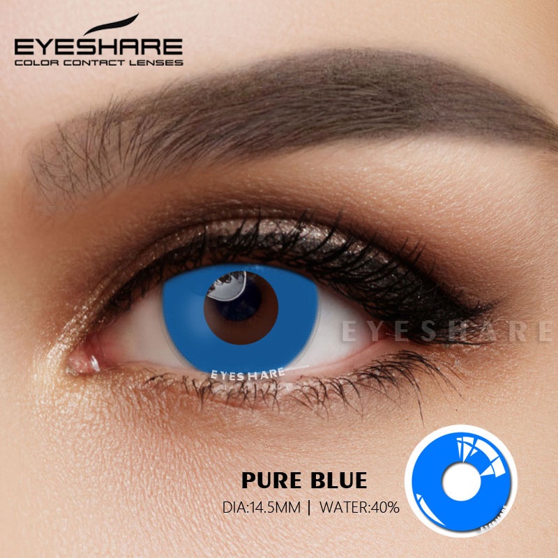 【COD】BLUE SOFTLENS BIG EYE Soft Colored Contact lens Yearly Use Cosplay Ensa Mata Soflen Mata