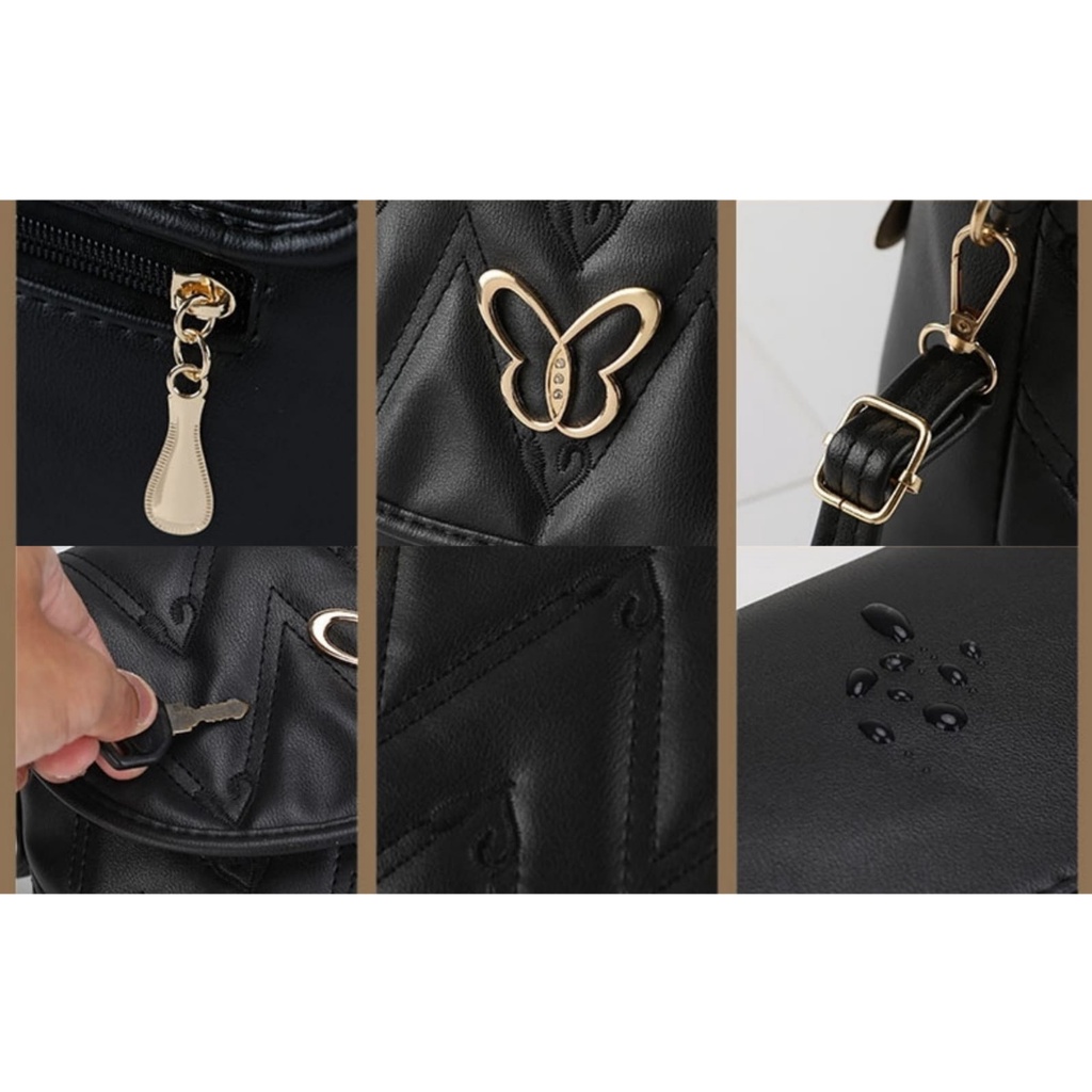 TAS SELEMPANG WANITA PESTA PREMIUM KULIT HITAM HARVIA TA734B5 IMPORT KOREA SLING BAG BAHU SHOULDER MURAH CEWEK REMAJA KEKINIAN PREMIUM BATAM BRANDED SIMPLE CASUAL LUCU