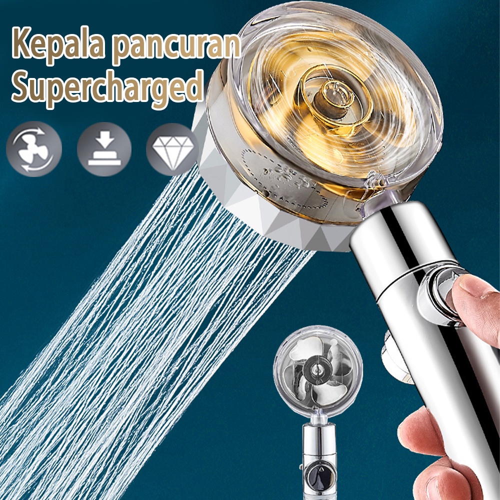 Shower Kamar Mandi Shower Mandi Air Kencang Shower Kepala Shower Mandi Kran Sower Kmar Mandi Jet Shower Mandi Shower Head Turbo Fan Water Saving High-Pressure