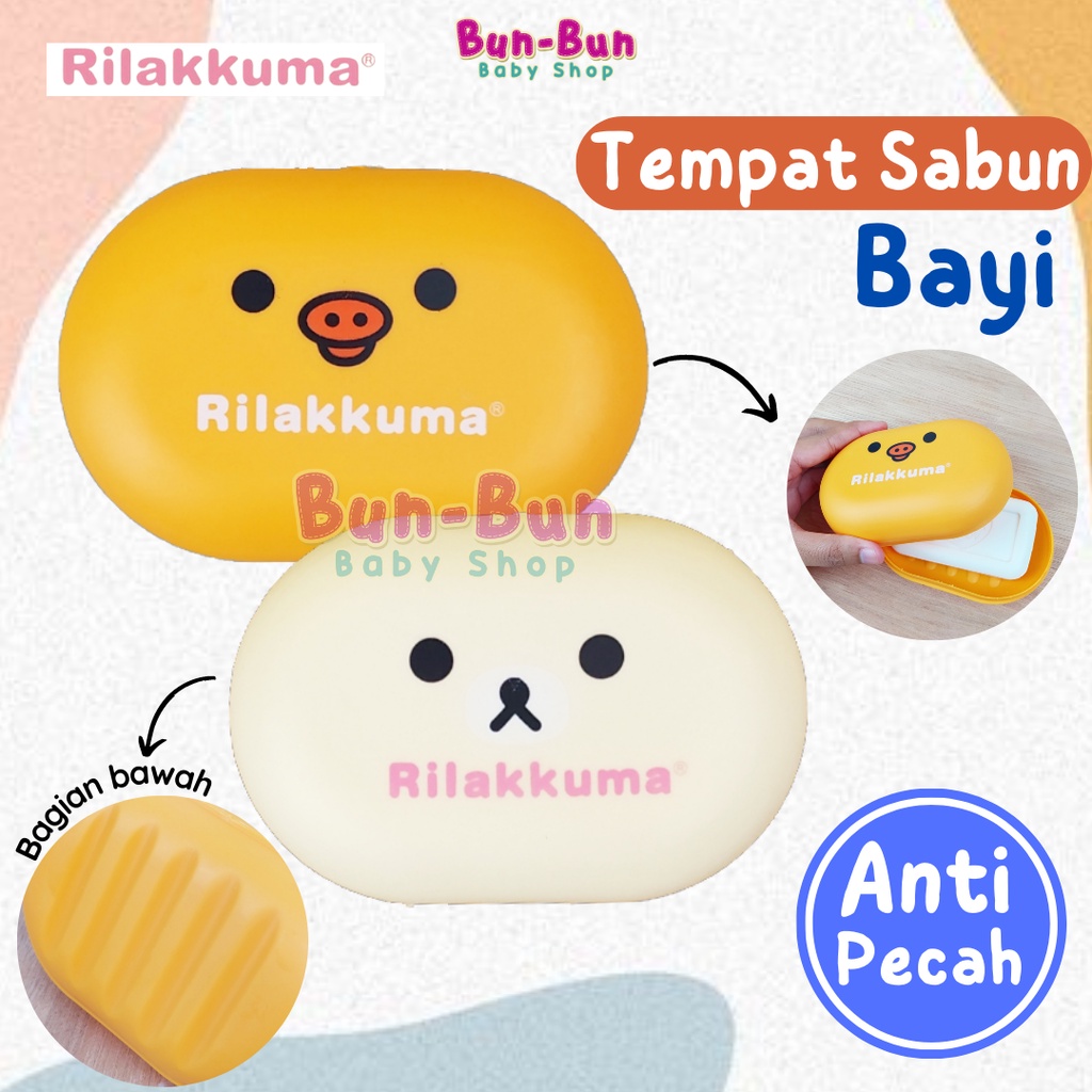 IMPORT Tempat Sabun Batang Bayi Rilakuma Kotak Box Batangan Soap Case Murah Lucu Perlengkapan Mandi Baru Lahir Peralatan Baby New Born Bunbunbabyshop