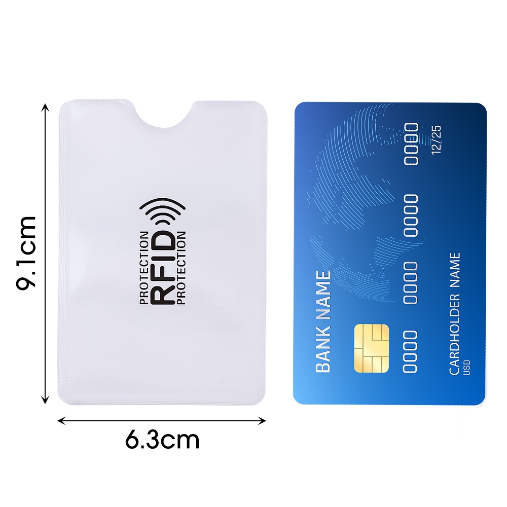 Pelindung Kartu ID Card Swipe Anti Maling Anti-RFID Scanning Shielding Bag 10Pcs Aluminium Foil Anti-Degaussing Bank Card Holder