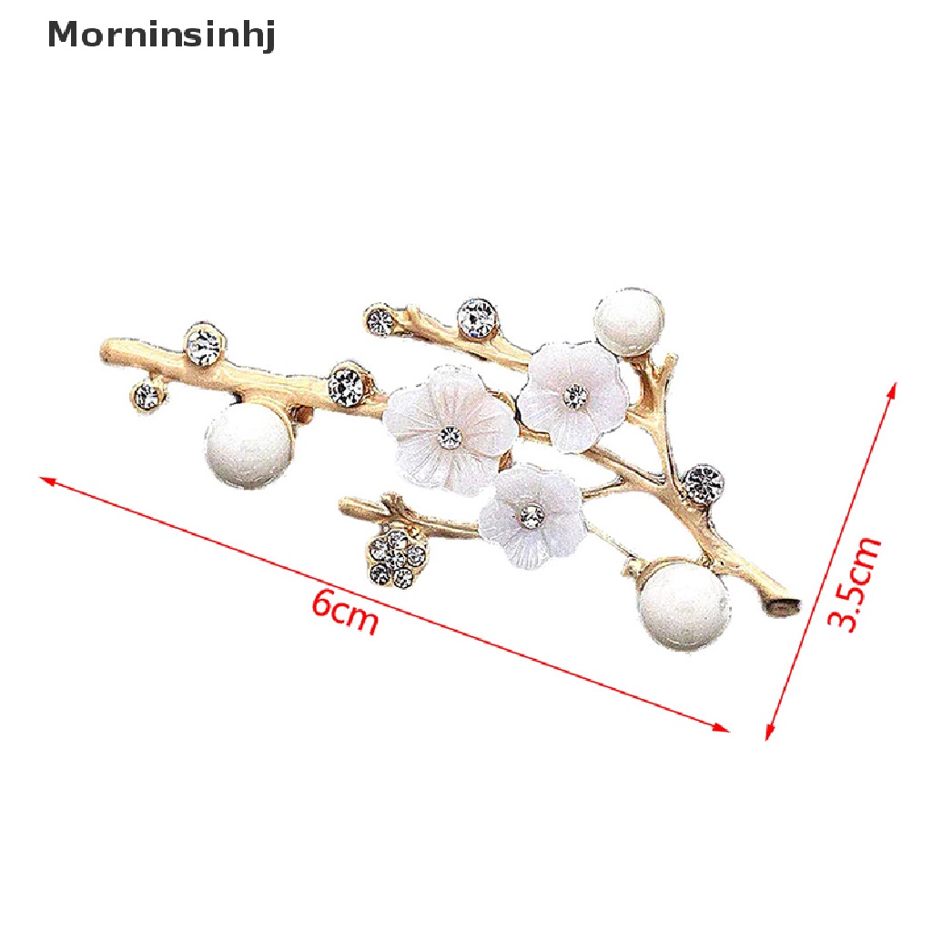 Mornin Shell Plum Blossom Bunga Bros Untuk Wanita Pernikahan Kantor Brooch Pins Decor id