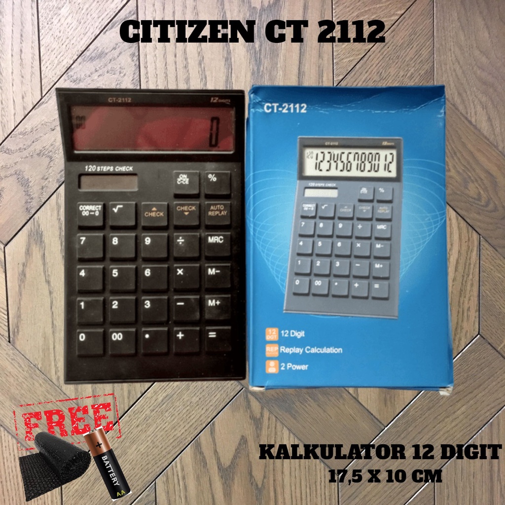 

Kalkulator Besar 120 Steps Double Power Display 12 Digit 17,5 x 12cm Sekolah Kantor Dagang CT 2112