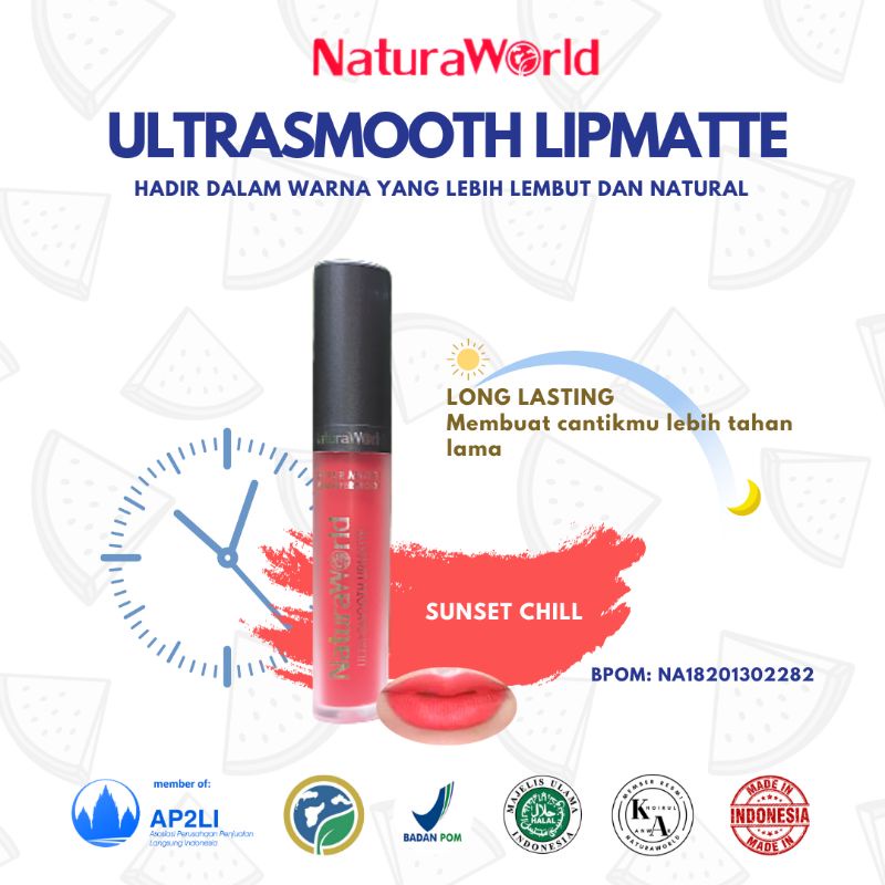 NATURAWORLD ULTRASMOOTH LIPMATTE || SHADE SUNSET CHILL