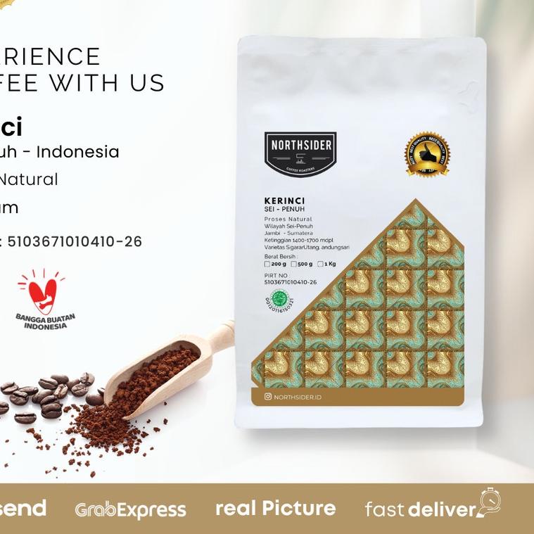 

➪ BIJI KOPI ARABIKA KERINCI SUNGAI PENUH NATURAL - 200GR NORTHSIDER COFFEE ⅎ