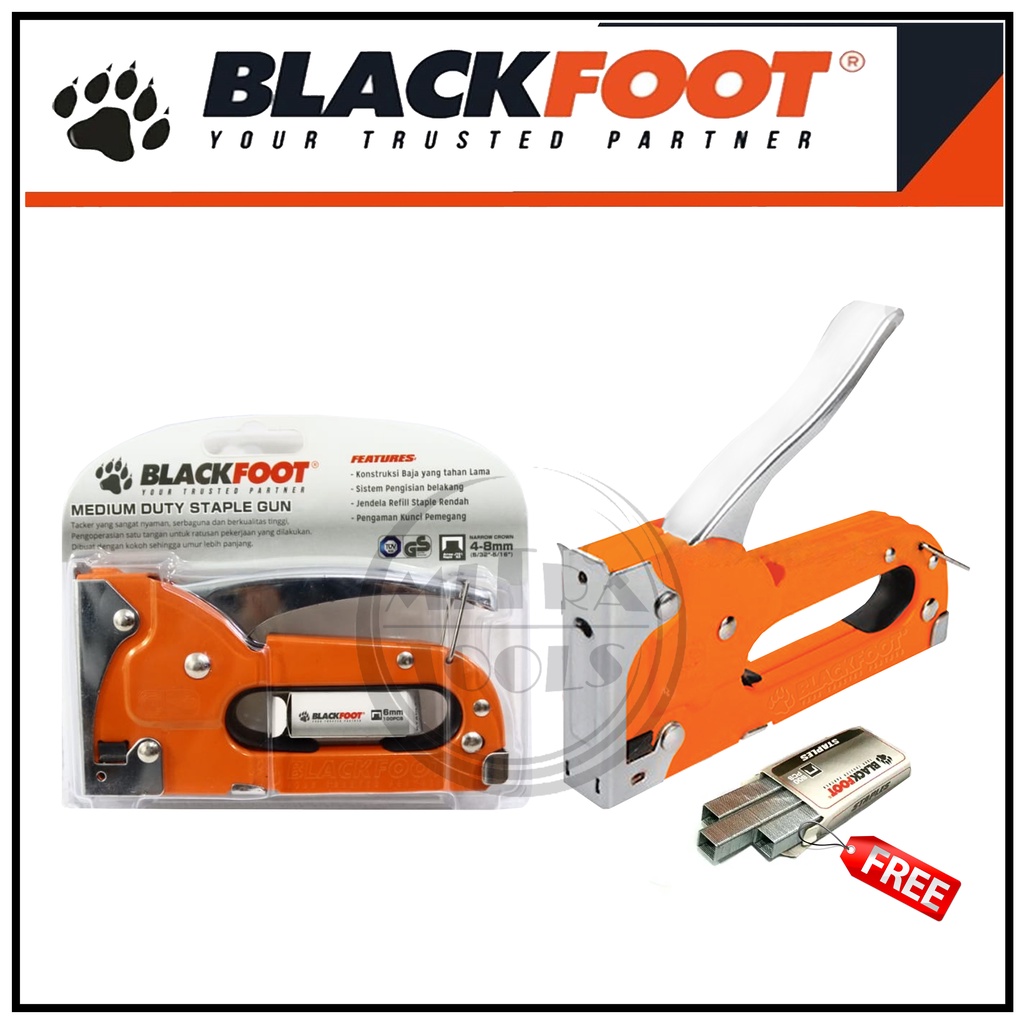 BLACKFOOT Staple Staples Stapler Tembak Kertas Kayu Jok Motor 4-8 mm C-Mart C0026