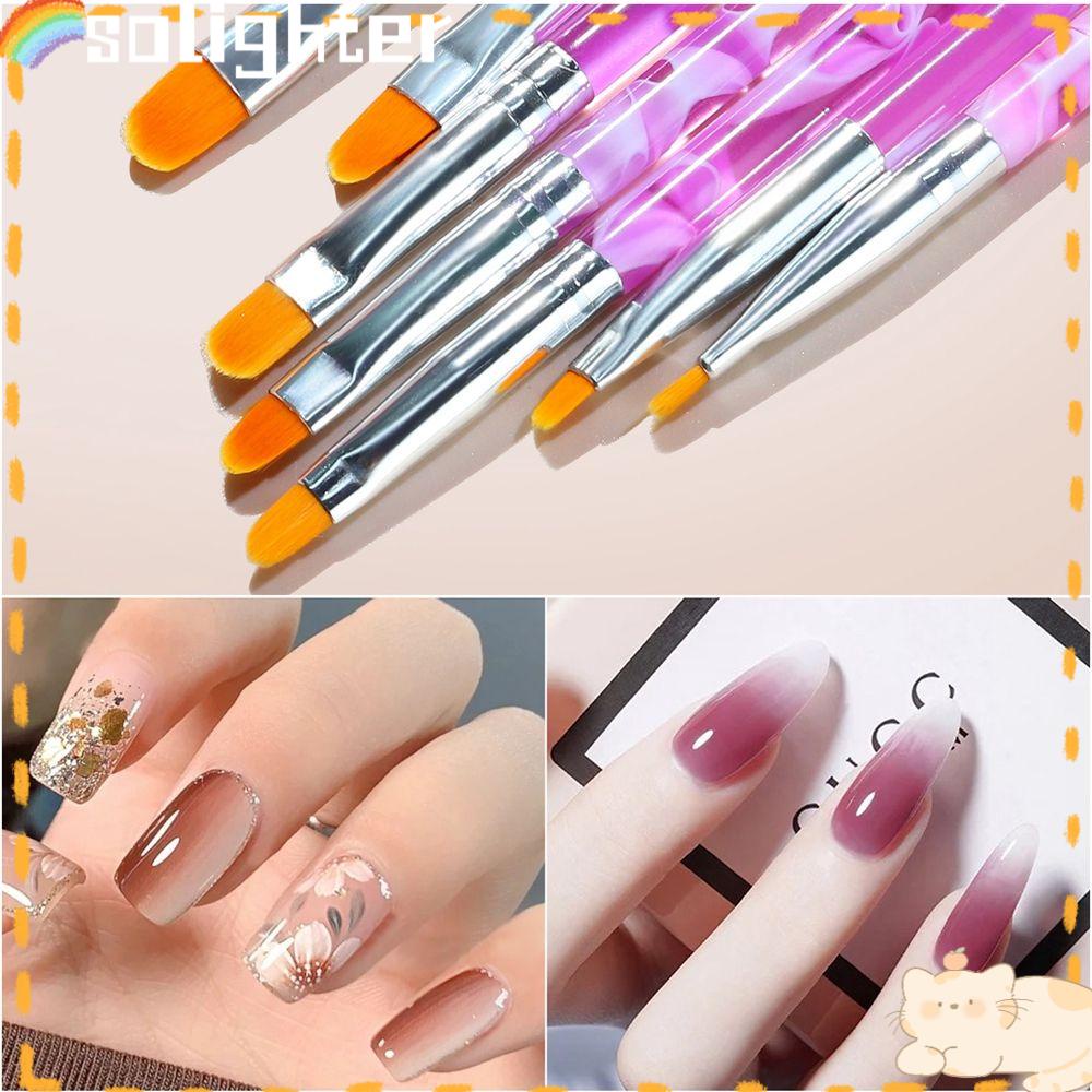 Solighter 1PC Nail Liner Painting Pen Acrylic Nail Art Brush Set Detailing Gambar