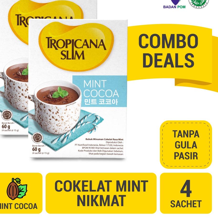 

◘ Twin Pack - Tropicana Slim Mint Cocoa 4 sachet ♬