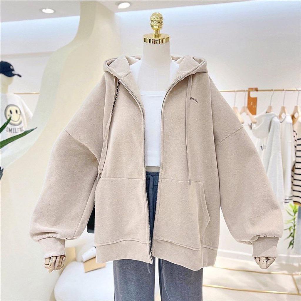 Jaket zipper MONMENT / outer hangout trendy korean style