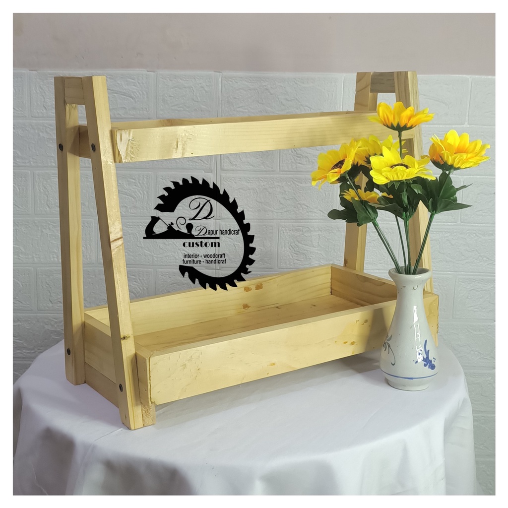 Rak Buah / Rak Multifungsi kayu Jati Belanda Dengan Fernis Glossy