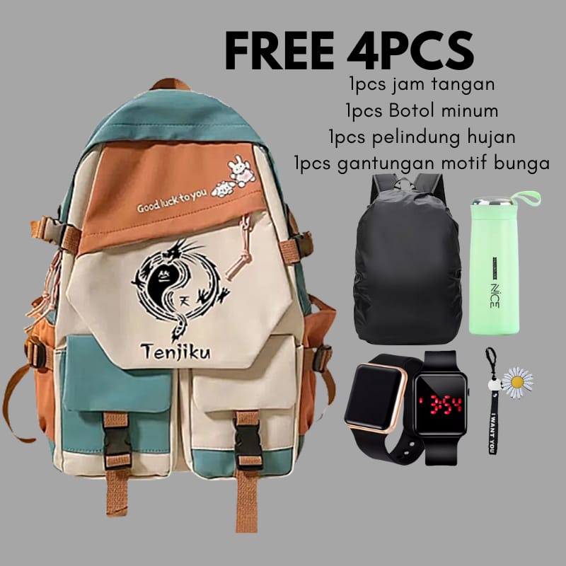 Tas Ransel &quot;Tanjiku&quot; Backpack sekolah Weibo Unisex/Ransel Terbaru