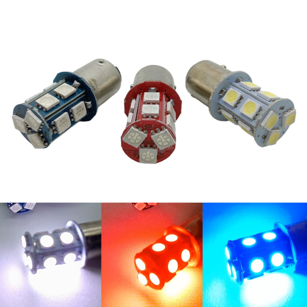 LAMPU LED REM STOP BAYONET 13LED UNTUK MOBIL MOTOR KAKI 2 DC