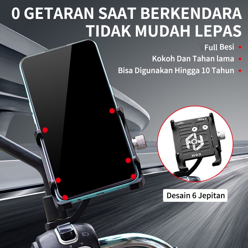Holder hp motor full besi stang/Phone holder hp motor spion /tempat hp di motor/dudukan hp di motor/universal holder handphone sepeda