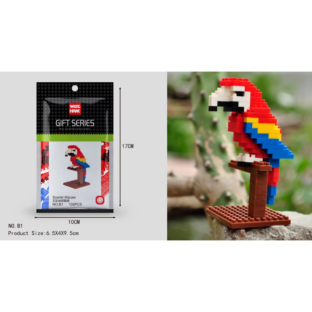 Diy 3D Animal nano blocks mini Blok Bangunan LEGO Bricks Style