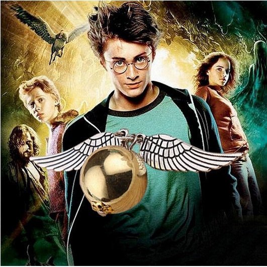 Kalung Rantai Dengan Liontin Senjata Harry Potter Death Sacred Warna Emas Untuk Unisex Je