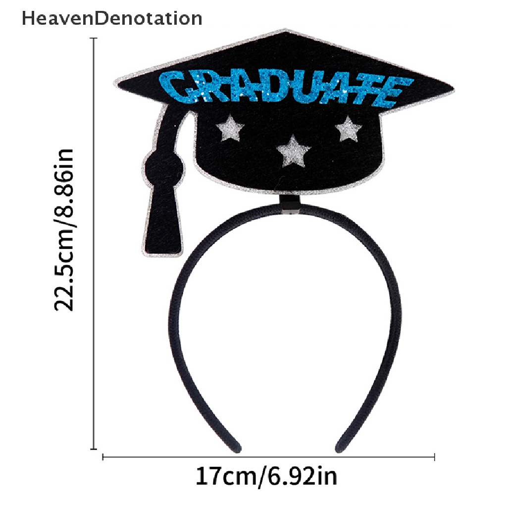 [HeavenDenotation] Topi Wisuda Bando Rambut Hoop Dengan Topi Grad Mini Topi Sarjana Mini Topi Bando HDV