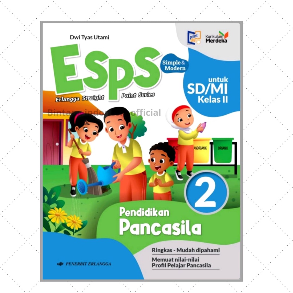 Buku Pelajaran Esps Pendidikan Pancasila Kelas 1,2,4 &amp; 5 SD/MI Kurikulum Merdeka Erlangga