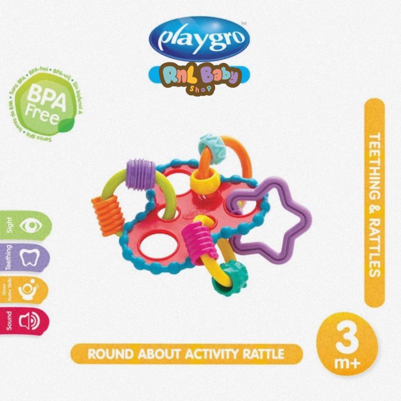 Playgro Round About Activity Rattle - Mainan Rattle Bayi &amp; Anak