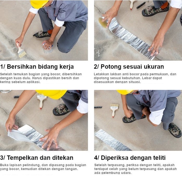 LAKBAN ANTI BOCOR SUPER KUAT / LAKBAN ALUMINIUM FOIL BUTYL WATERPROOF / LEM ANTI AIR ALUMINIUM TAPE SERBAGUNA