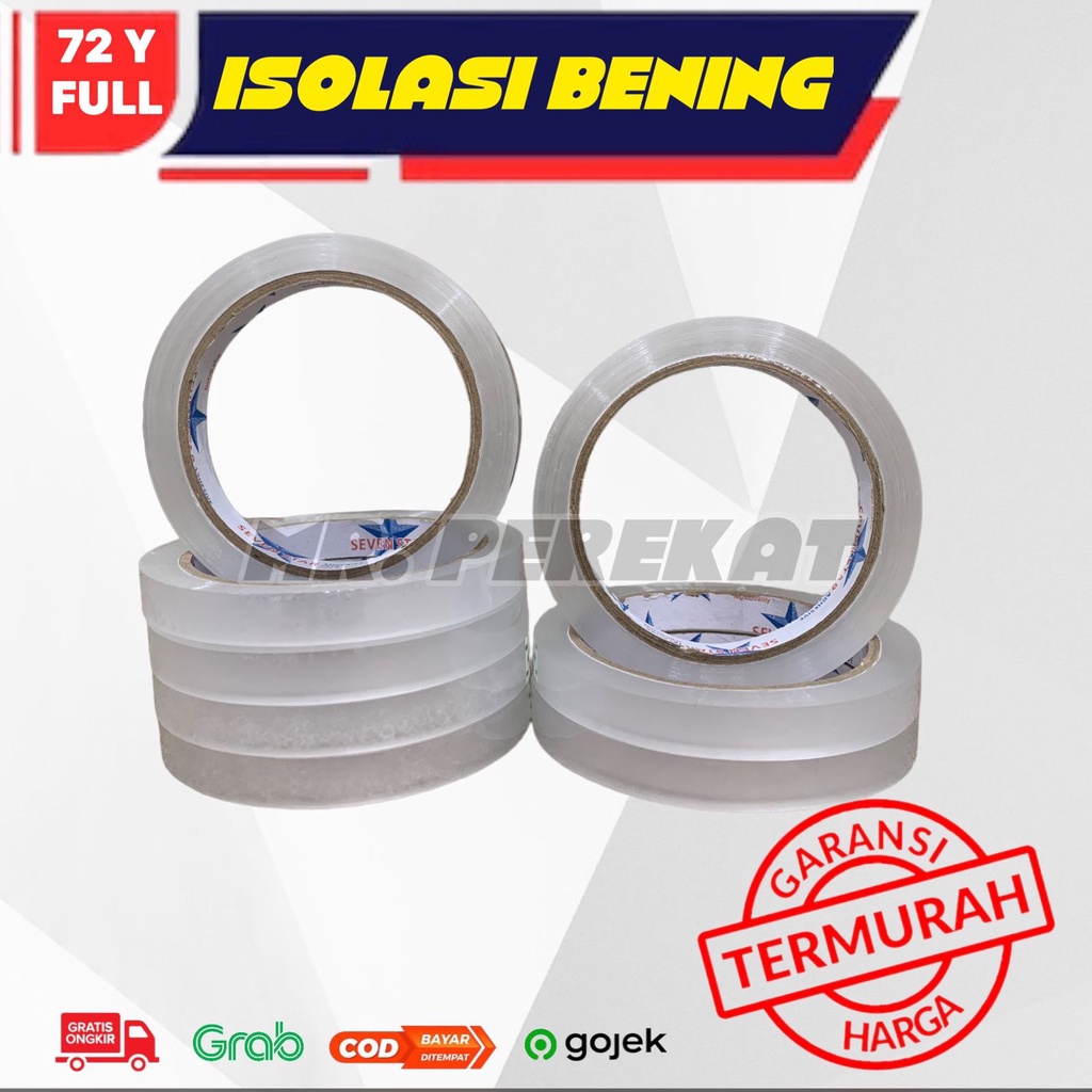 

Lakban Isolasi Bening Kecil - Isolasi Bening 12mm 72 YARD