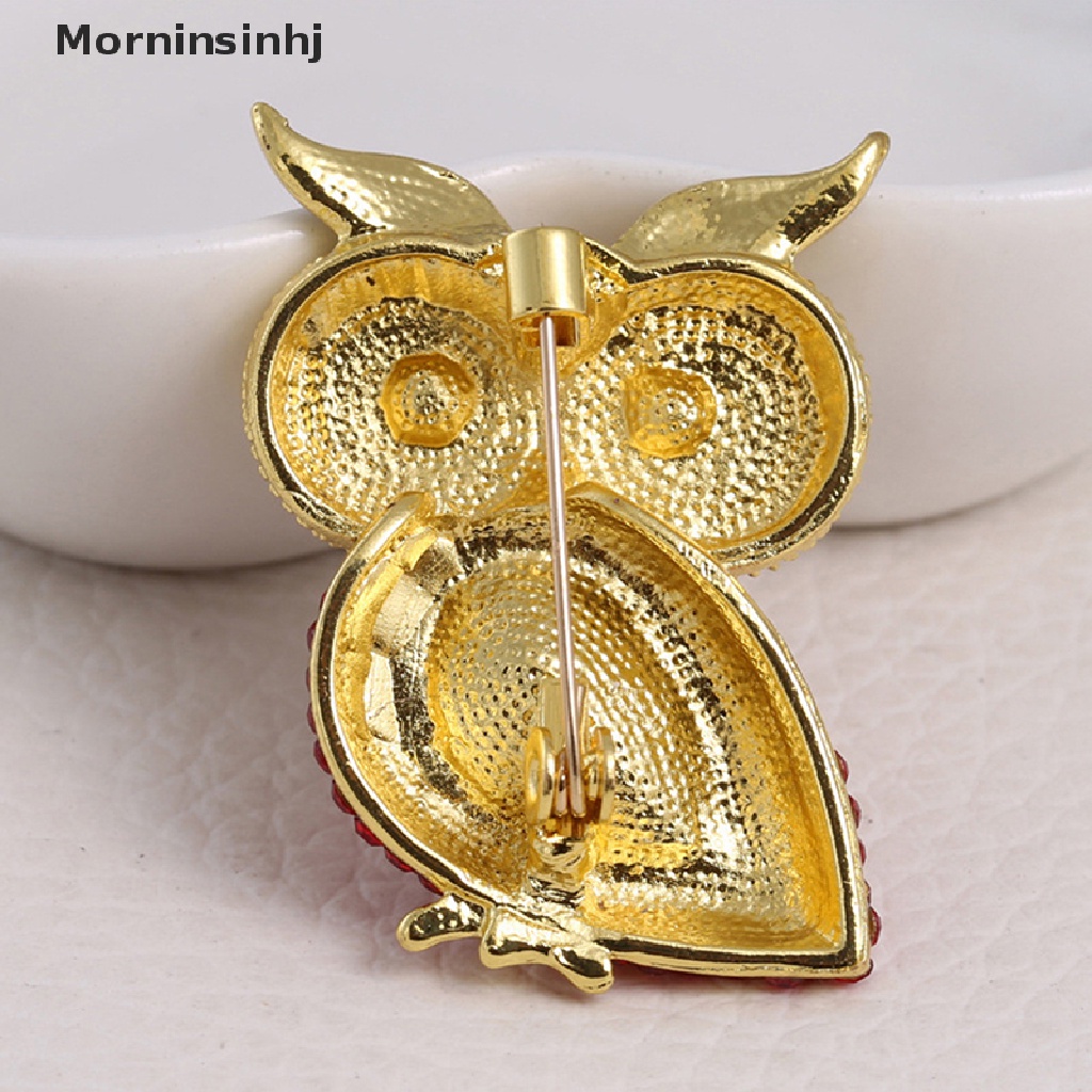 Mornin Kristal Mata Besar Owl Bros Untuk Wanita Klasik Burung Hantu Pesta Santai Bros Pin Hadiah Seri Hewan Bros id