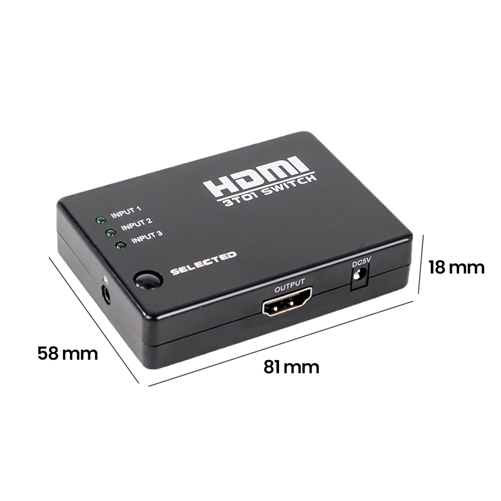 Perlinta HDMI Switch 3 Port Full HD 1080P with Remote Control - 3T01