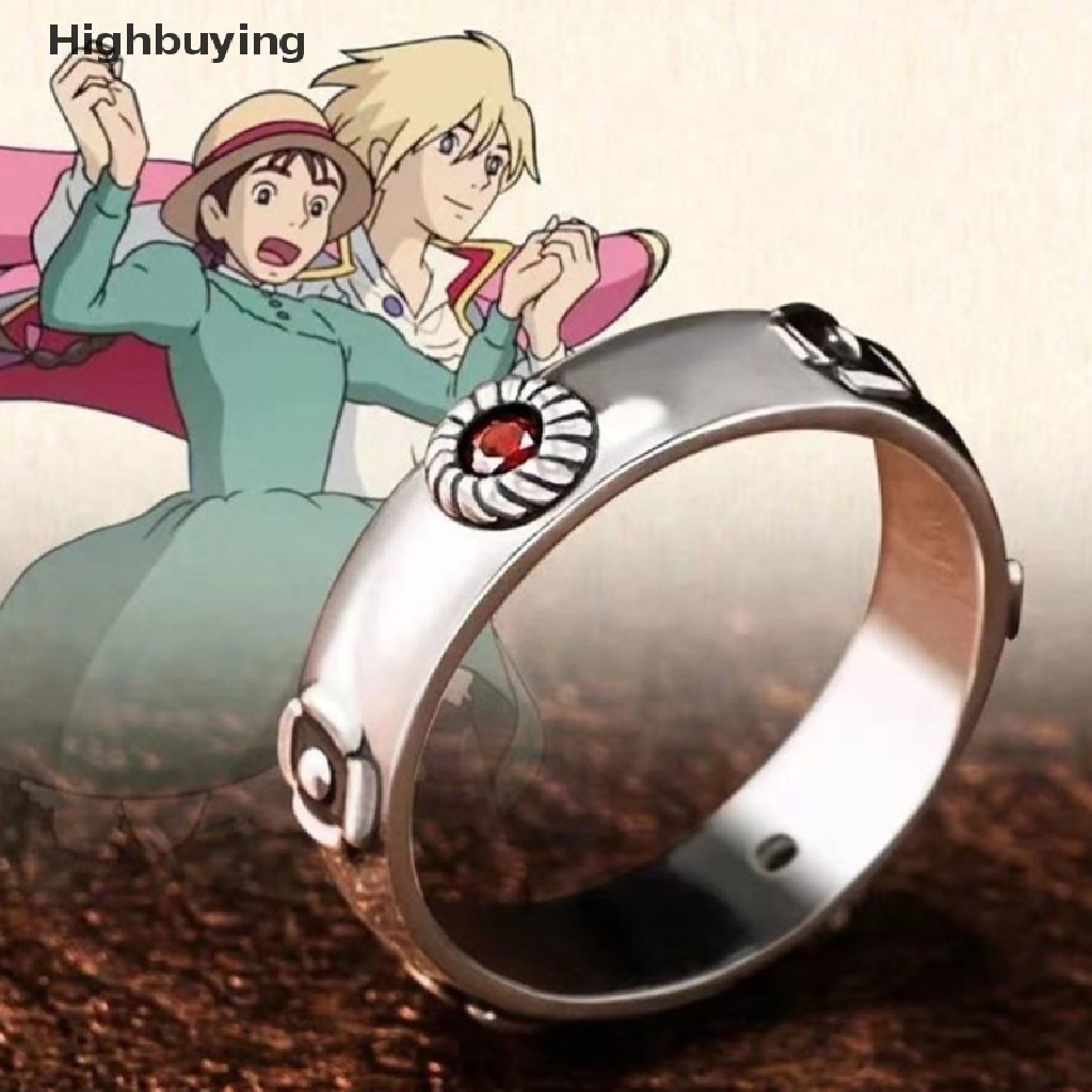 Hbid Anime Howl's Moving Castle Cosplay Cincin Unisex Logam Rings Perhiasan Prop Hadiah Glory