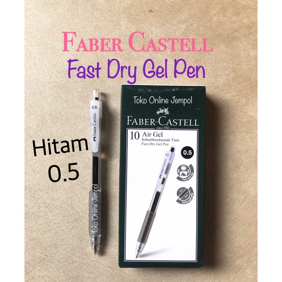 

Pulpen 0.5 HITAM Fast Dry Faber Castell 640199 gel balpoint ATK0726FC