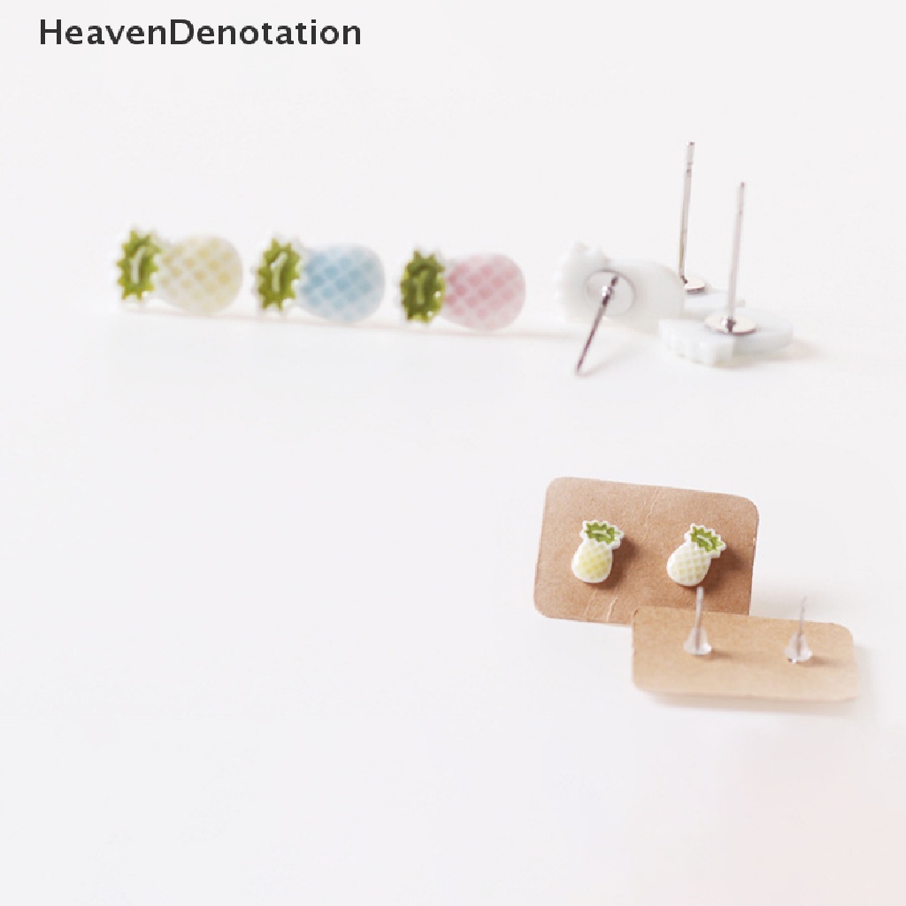 [HeavenDenotation] 1pasang Pernak Pernik Keramik Manis Kecil Segar Buah Anting Telinga Lucu Kecil Perempuan Stud Earrings Indah Perhiasan Pesta Aksesoris Fashion HDV